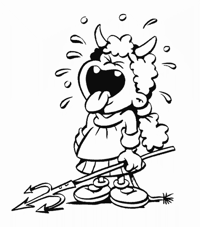 coloriage petit garcon diable en pleure